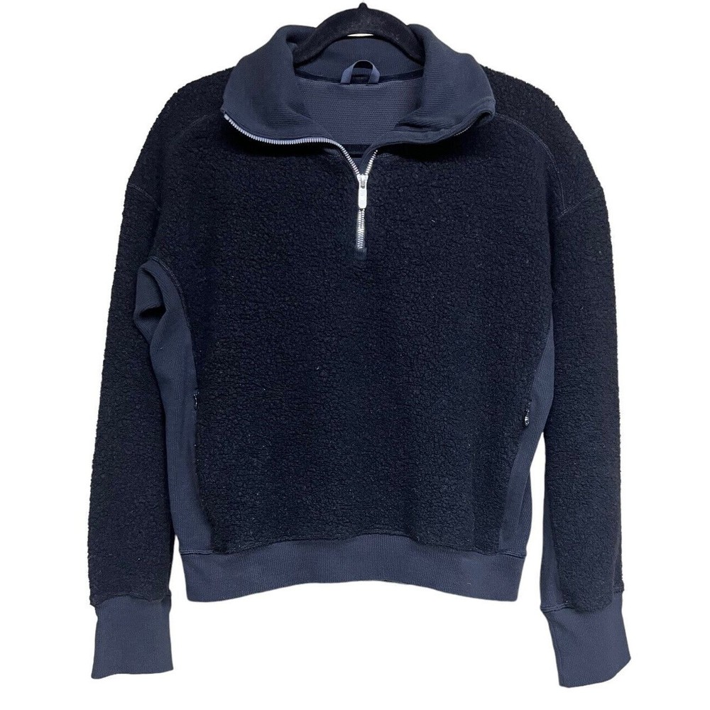Lululemon Stand Out Sherpa 1/2 Zip‎ Black Women’s Size 8